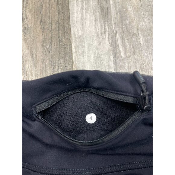 Lululemon Run Free Pants 4 Black Warmup Zip Pockets Fleece Lined Straight Leg - Picture 5 of 9